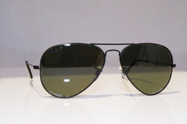 RAY-BAN Mens Polarized Designer Sunglasses Black Aviator RB 3025 W 3361 18294