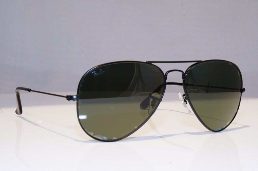 RAY-BAN Mens Polarized Designer Sunglasses Black Aviator RB 3025 W 3361 18294