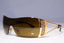 VERSACE Womens Diamante Designer Sunglasses Gold Shield 2058 1002/73 19844
