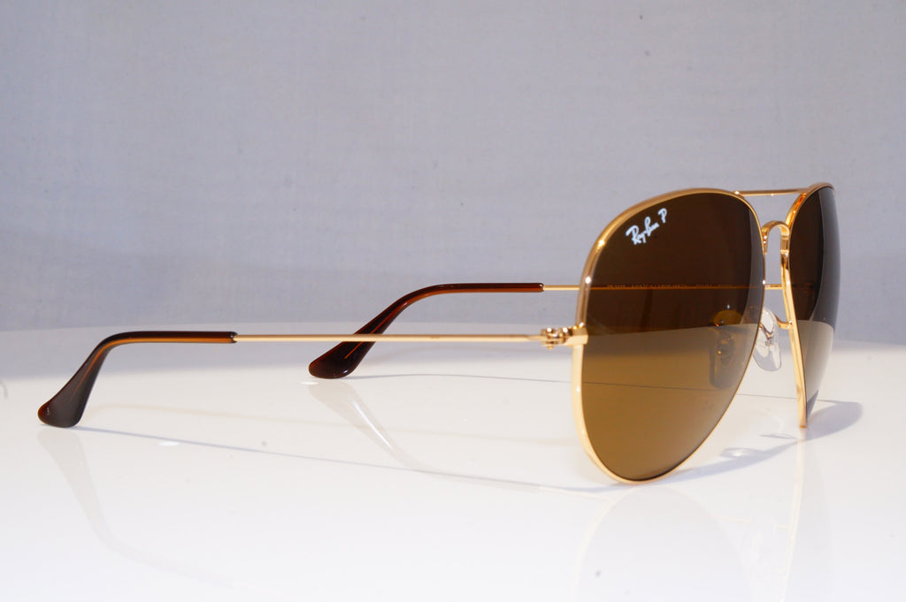 RAY-BAN Mens Polarized Designer Sunglasses Gold Aviator RB 3025 001/57 18359