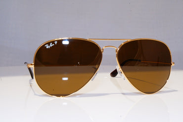 RAY-BAN Mens Polarized Designer Sunglasses Gold Aviator RB 3025 001/57 18359