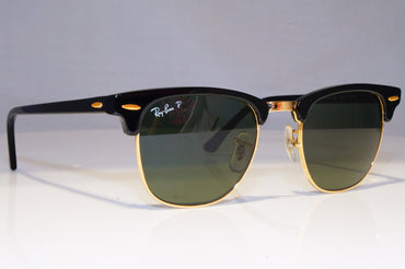 RAY-BAN Mens Polarized Designer Sunglasses Black Clubmaster RB 3016 901/58 21207