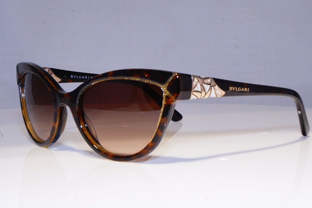 BVLGARI Womens Designer Sunglasses Brown Cat Eye GLITTER 8156 5353/13 19851