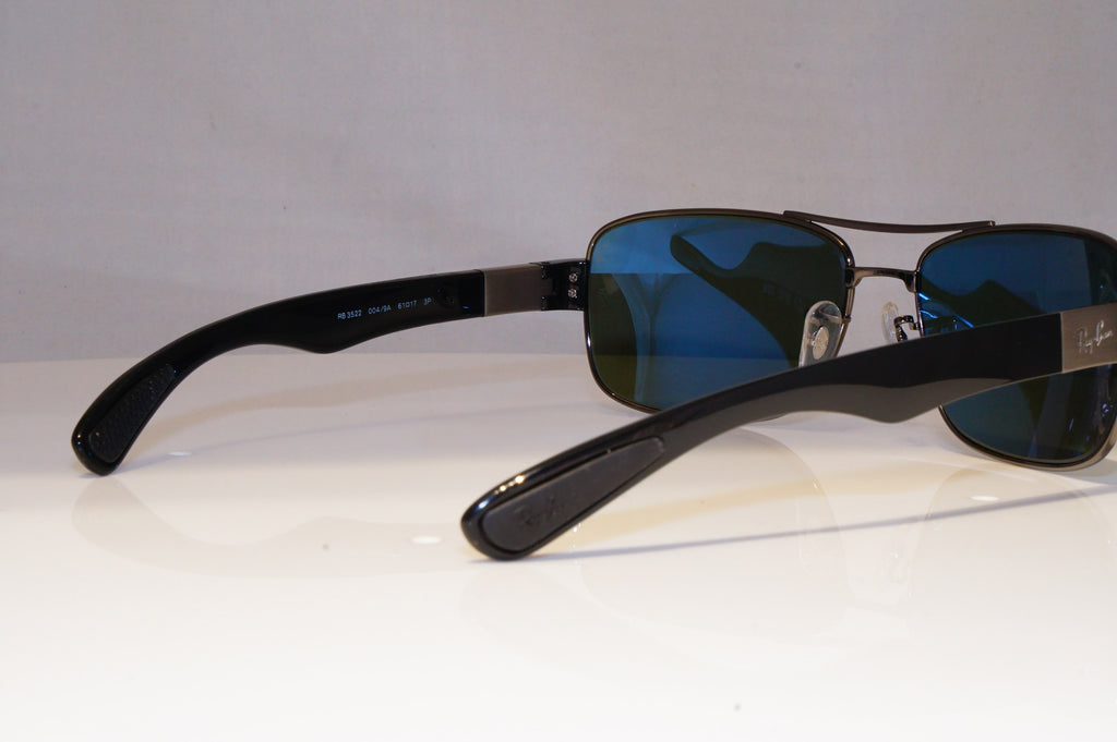 RAY-BAN Mens Polarized Designer Sunglasses Black Rectangle RB 3522 004/9A 21199