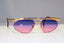 CAZAL Mens Vintage 1990 Designer Sunglasses Gold Rectangle 256 440 19091