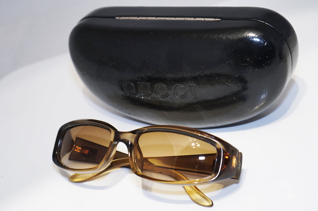 GUCCI 1990 Mens Vintage Designer Sunglasses Brown Rectangle GG 2454 T7V 13815