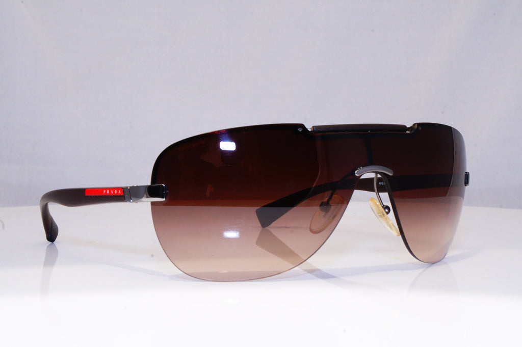PRADA Mens Designer Sunglasses Brown Shield SPS 52N 5AV-6S1 18113