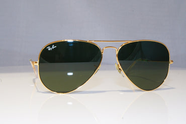 RAY-BAN Mens Vintage 1990 Designer Sunglasses Gold Pilot RB 3025 L0205 19189