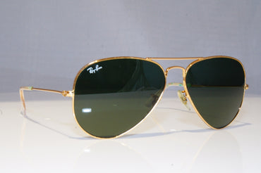 RAY-BAN Mens Vintage 1990 Designer Sunglasses Gold Pilot RB 3025 L0205 19189