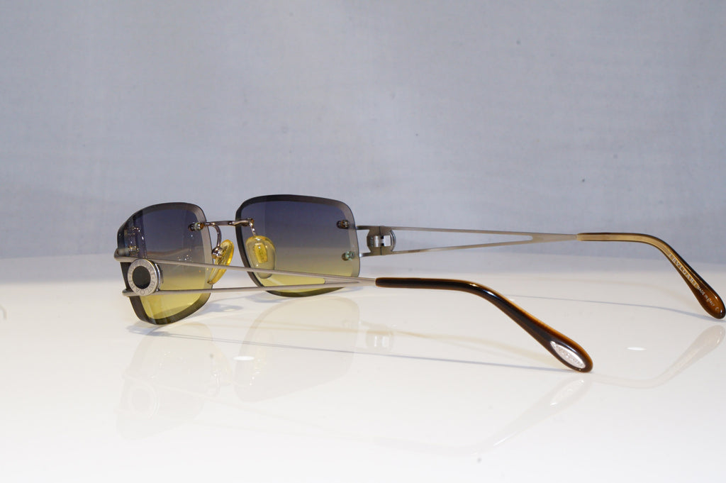 BVLGARI Mens Vintage 1990 Designer Sunglasses Silver Rectangle 622 182 19083