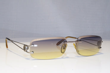 BVLGARI Mens Vintage 1990 Designer Sunglasses Silver Rectangle 622 182 19083