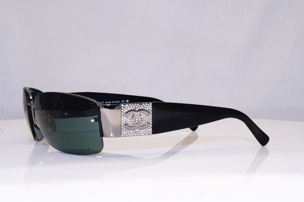CHANEL Womens Diamante Designer Sunglasses Black Rectangle 4117-B 108/71 18099