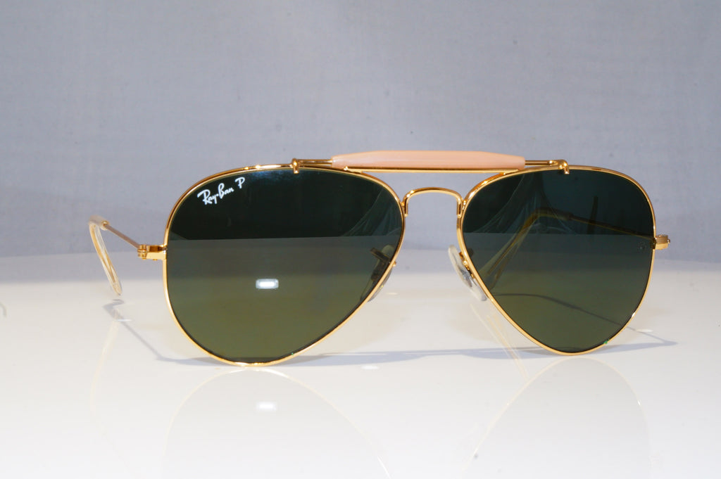RAY-BAN Mens Polarized Designer Sunglasses Gold Pilot RB 3407 001/58 19191