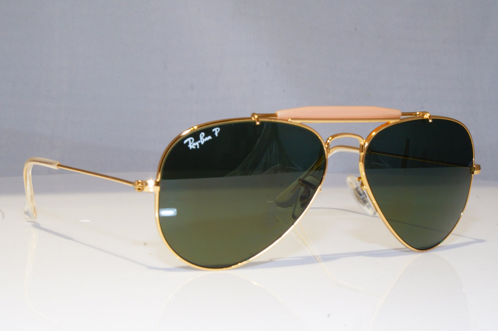 RAY-BAN Mens Polarized Designer Sunglasses Gold Pilot RB 3407 001/58 19191