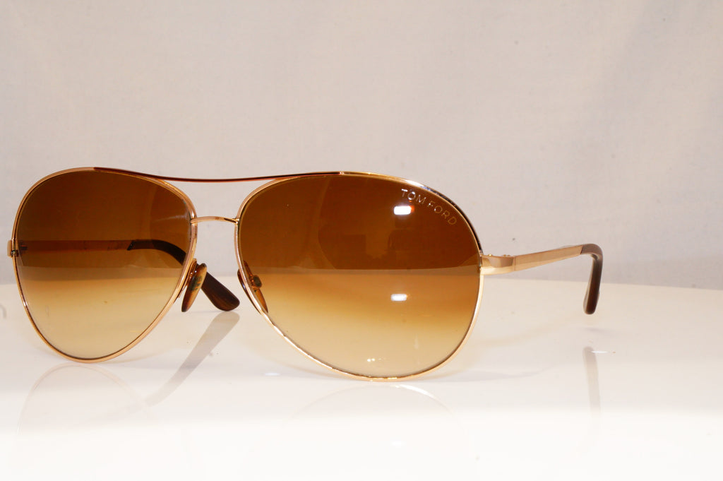 TOM FORD Mens Designer Sunglasses Gold Aviator Charles TF35 772 18095