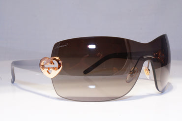 GUCCI Mens Oversized Designer Sunglasses Grey Shield HEART GG 4200 WNJS9 20265