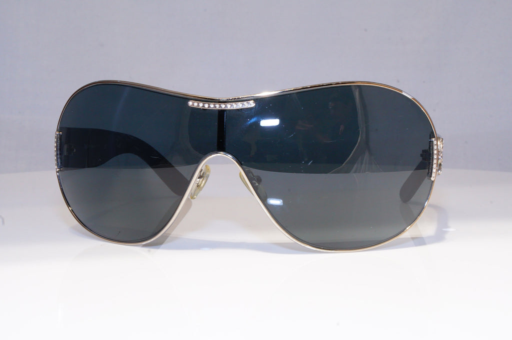 DOLCE & GABBANA Womens Diamante Designer Sunglasses Black Shield D&G 6022 20239