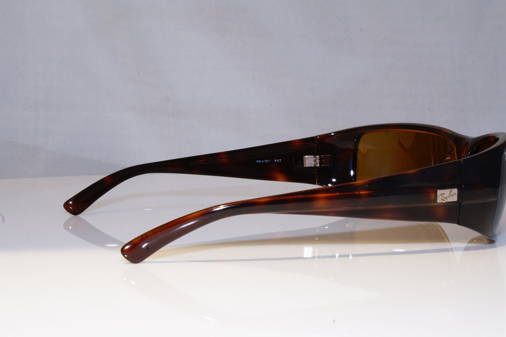 RAY-BAN Mens Designer Sunglasses Brown Rectangle RB 4057 642 19086