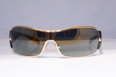 PRADA Mens Mirror Designer Sunglasses Black Shield GOLD SPR 61I 5AK-4T1 20223