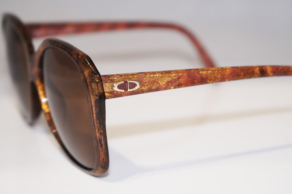 DIOR 1980 Vintage Womens Designer Sunglasses Brown Butterfly 2450 80 11752