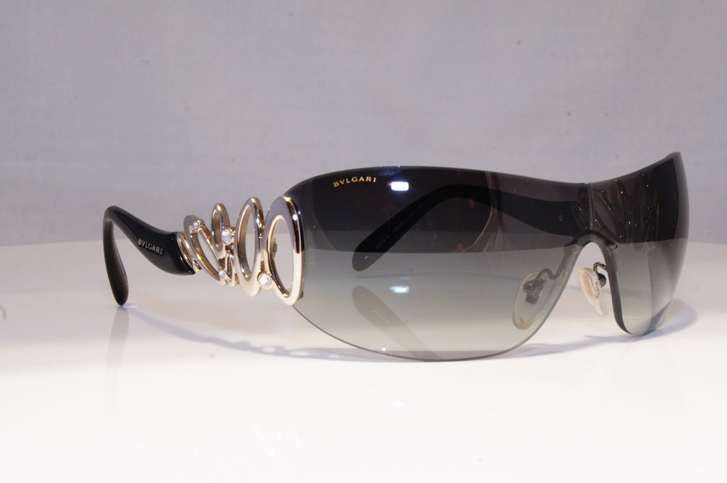 BVLGARI Womens Diamante Designer Sunglasses Black Shield 6029 102/8G 20236