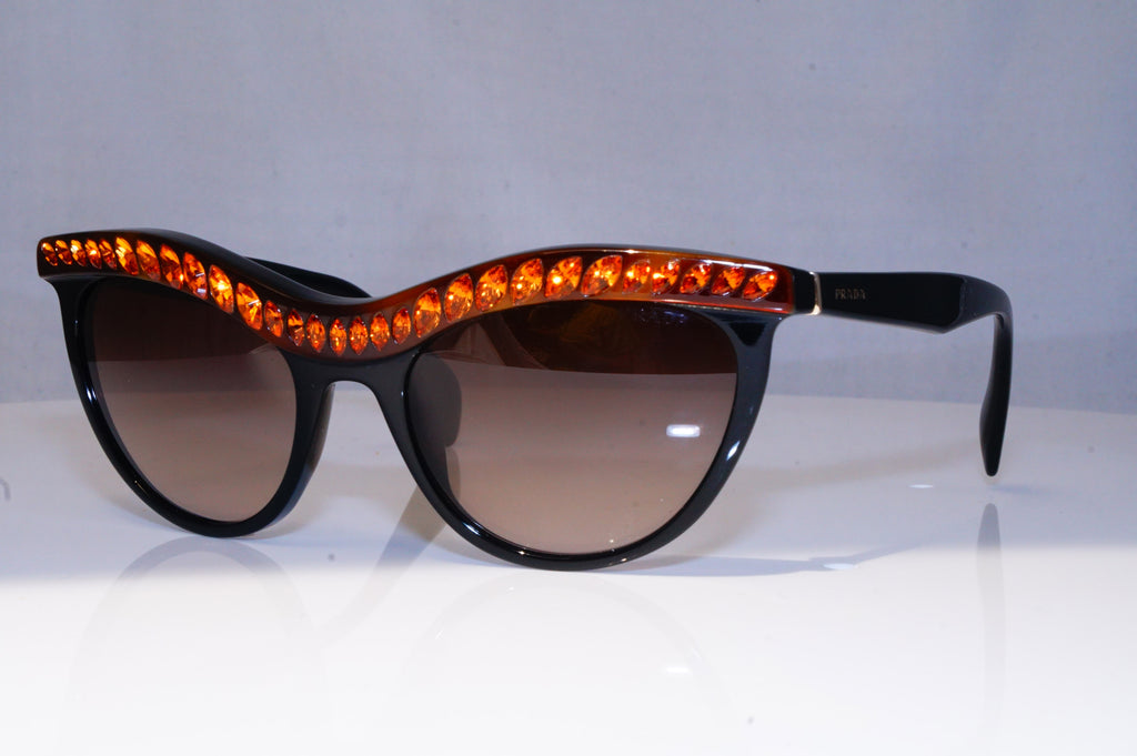 PRADA Womens Diamante Designer Sunglasses Black Butterfly SPR 04P NAC-6S1 19067