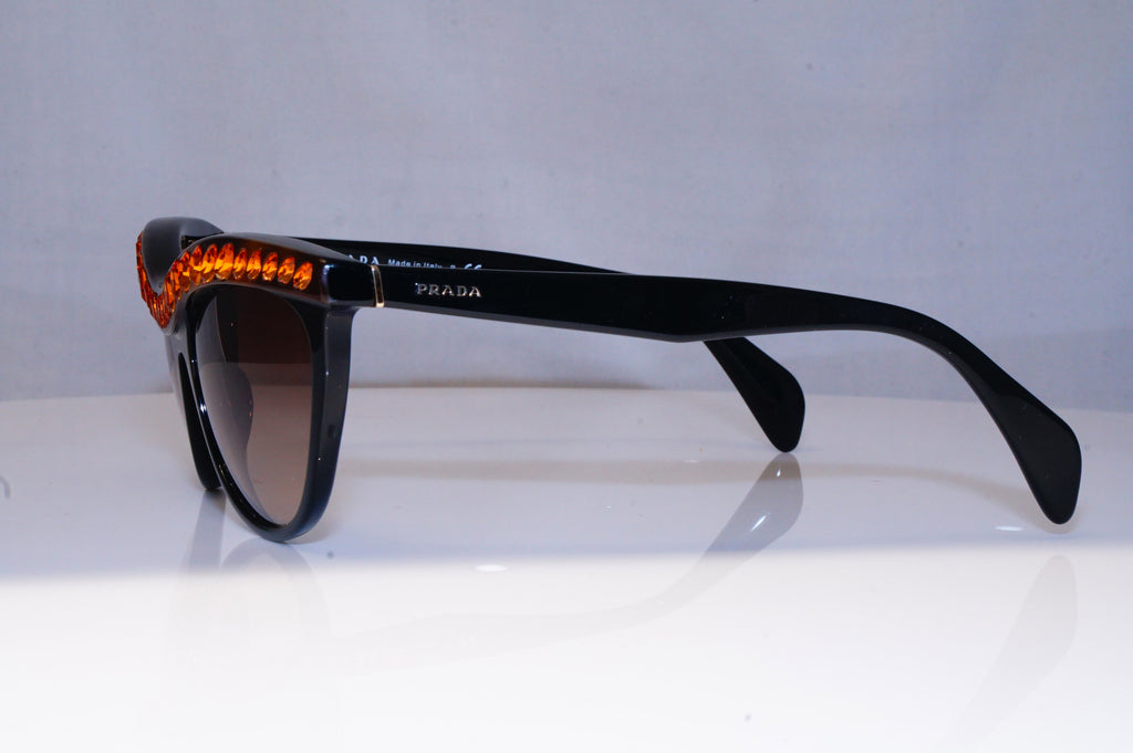 PRADA Womens Diamante Designer Sunglasses Black Butterfly SPR 04P NAC-6S1 19067
