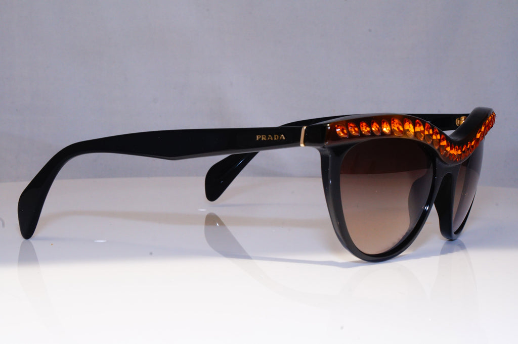 PRADA Womens Diamante Designer Sunglasses Black Butterfly SPR 04P NAC-6S1 19067