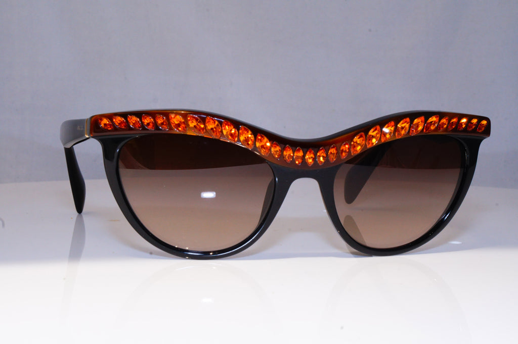 PRADA Womens Diamante Designer Sunglasses Black Butterfly SPR 04P NAC-6S1 19067