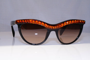 PRADA Womens Diamante Designer Sunglasses Black Butterfly SPR 04P NAC-6S1 19067