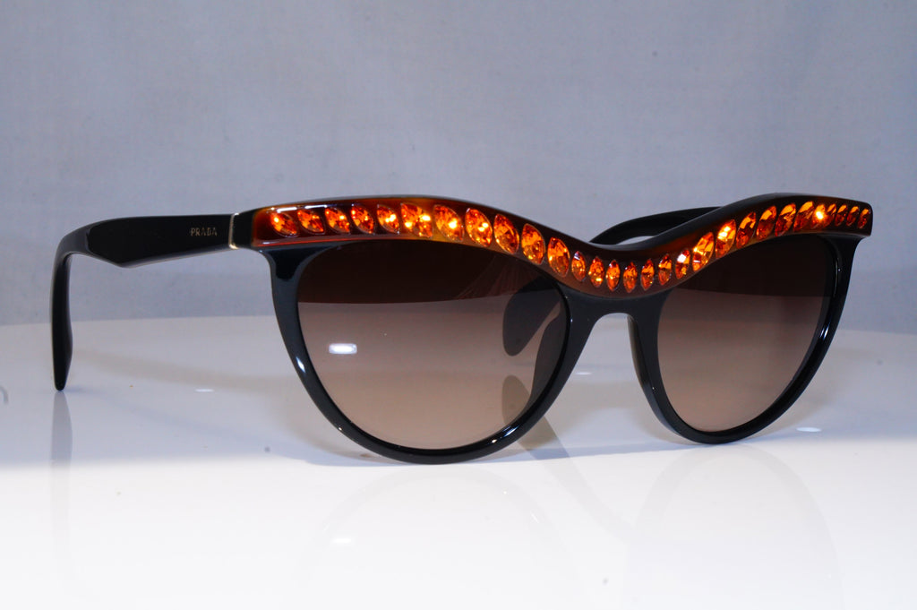 PRADA Womens Diamante Designer Sunglasses Black Butterfly SPR 04P NAC-6S1 19067