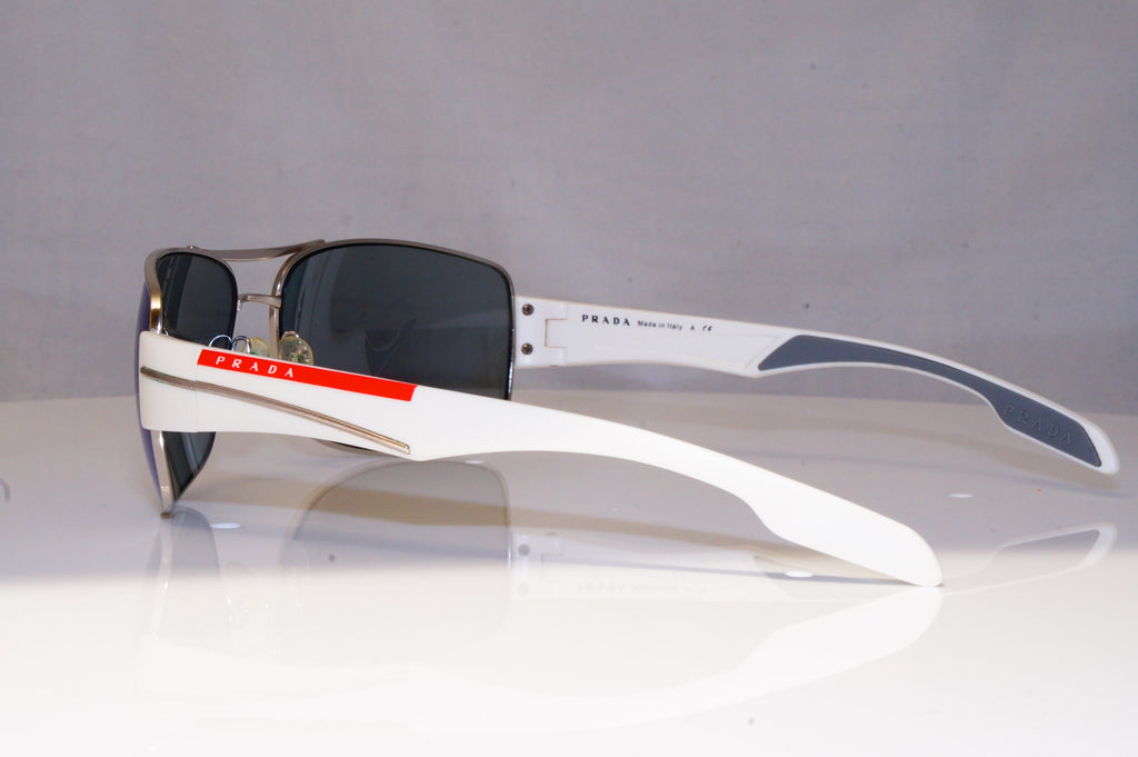 PRADA Mens Mirror Designer Sunglasses White Wrap SPS 53N 1BC-9P1 19061
