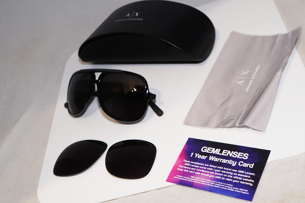 ARMANI EXCHANGE Mens Designer Sunglasses Black Aviator AX 230 C78 R6 12341