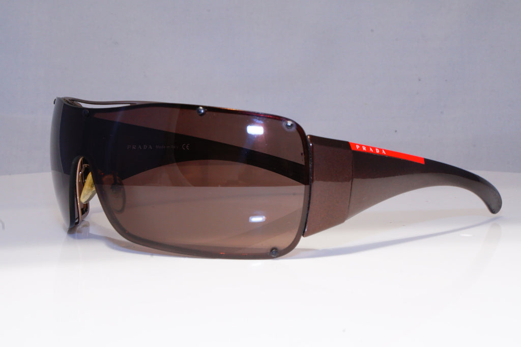 PRADA Mens Designer Sunglasses Brown Shield SPS 51G 4AC-8C1 20232