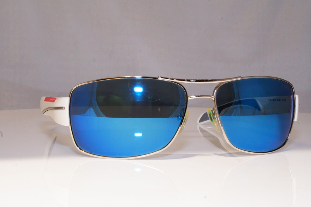 PRADA Mens Mirror Designer Sunglasses White Wrap SPS 53N 1BC-9P1 19061