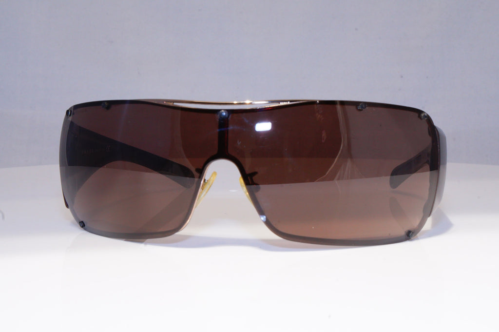 PRADA Mens Designer Sunglasses Brown Shield SPS 51G 4AC-8C1 20232