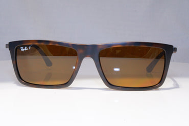 RAY-BAN Mens Polarized Designer Sunglasses Brown Rectangle RB 4214 6092/83 21222