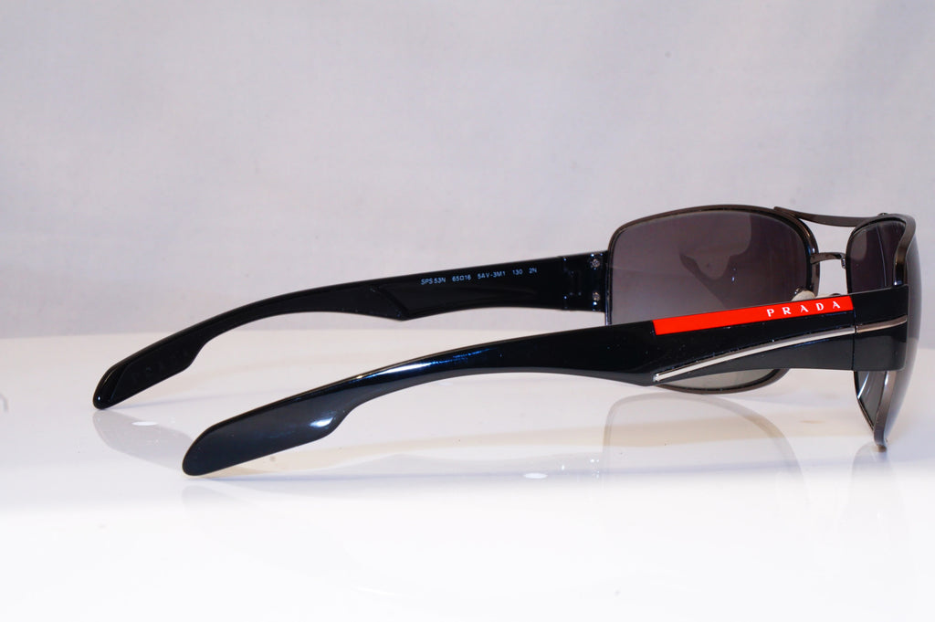 PRADA Mens Designer Sunglasses Black Wrap SPS 53N 5AV-3M1 18079