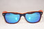 RAY-BAN Mens Designer Flash Mirror Sunglasses Blue New Wayfarer RB 2132 14253