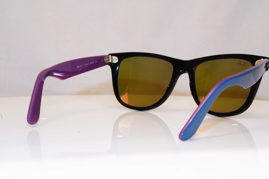 RAY -BAN Mens Mirror Designer Sunglasses Black Wayfarer RB 2140 1174/4T 17047