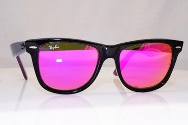 RAY -BAN Mens Mirror Designer Sunglasses Black Wayfarer RB 2140 1174/4T 17047