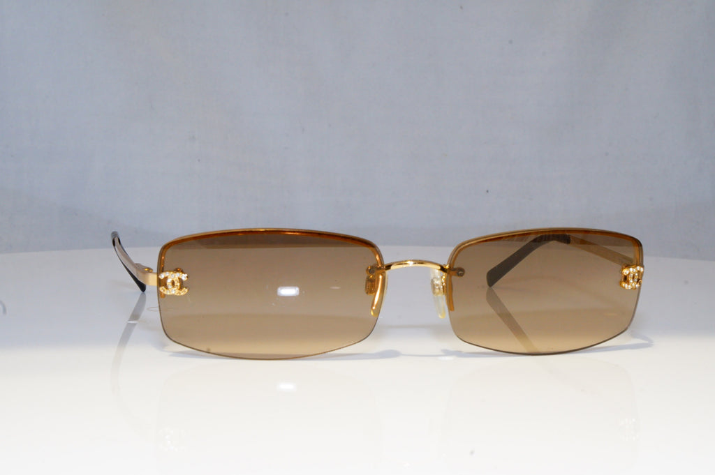 CHANEL Womens Diamante Designer Sunglasses Gold Rectangle 4093-B 125/13 19169