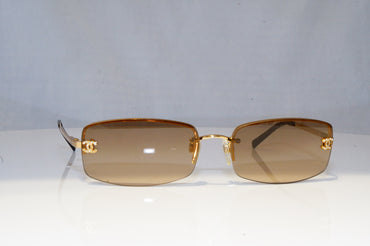CHANEL Womens Diamante Designer Sunglasses Gold Rectangle 4093-B 125/13 19169