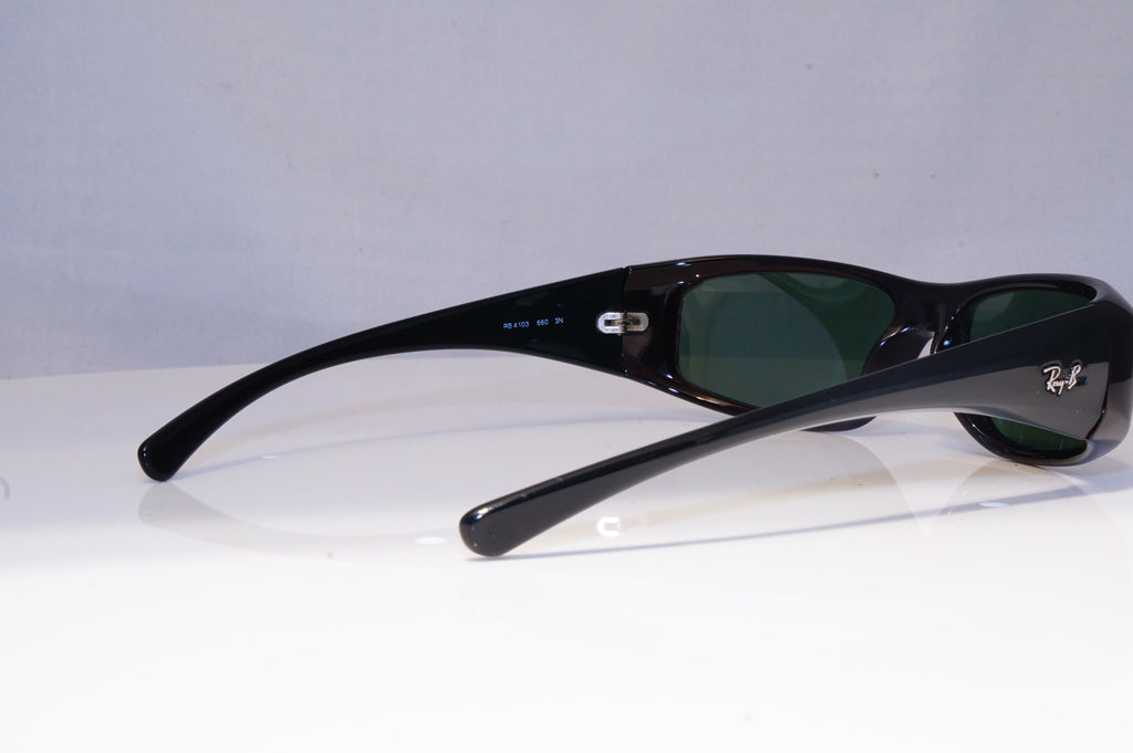 RAY-BAN Mens Vintage 1990 Designer Sunglasses Black Rectangle RB 4103 660 20215