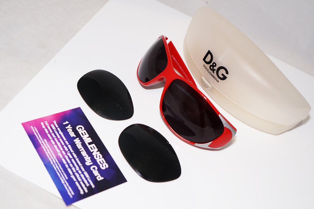 DOLCE & GABBANA Vintage Mens Designer Sunglasses Red Wrap D&G 2211 M57 10858