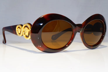GIANNI VERSACE Womens Vintage 1990 Sunglasses Brown GOLD MEDUSA 418 900 21263