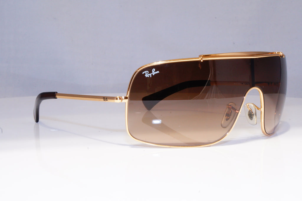 RAY-BAN Mens Designer Sunglasses Gold Shield RB 3349 001/13 20203
