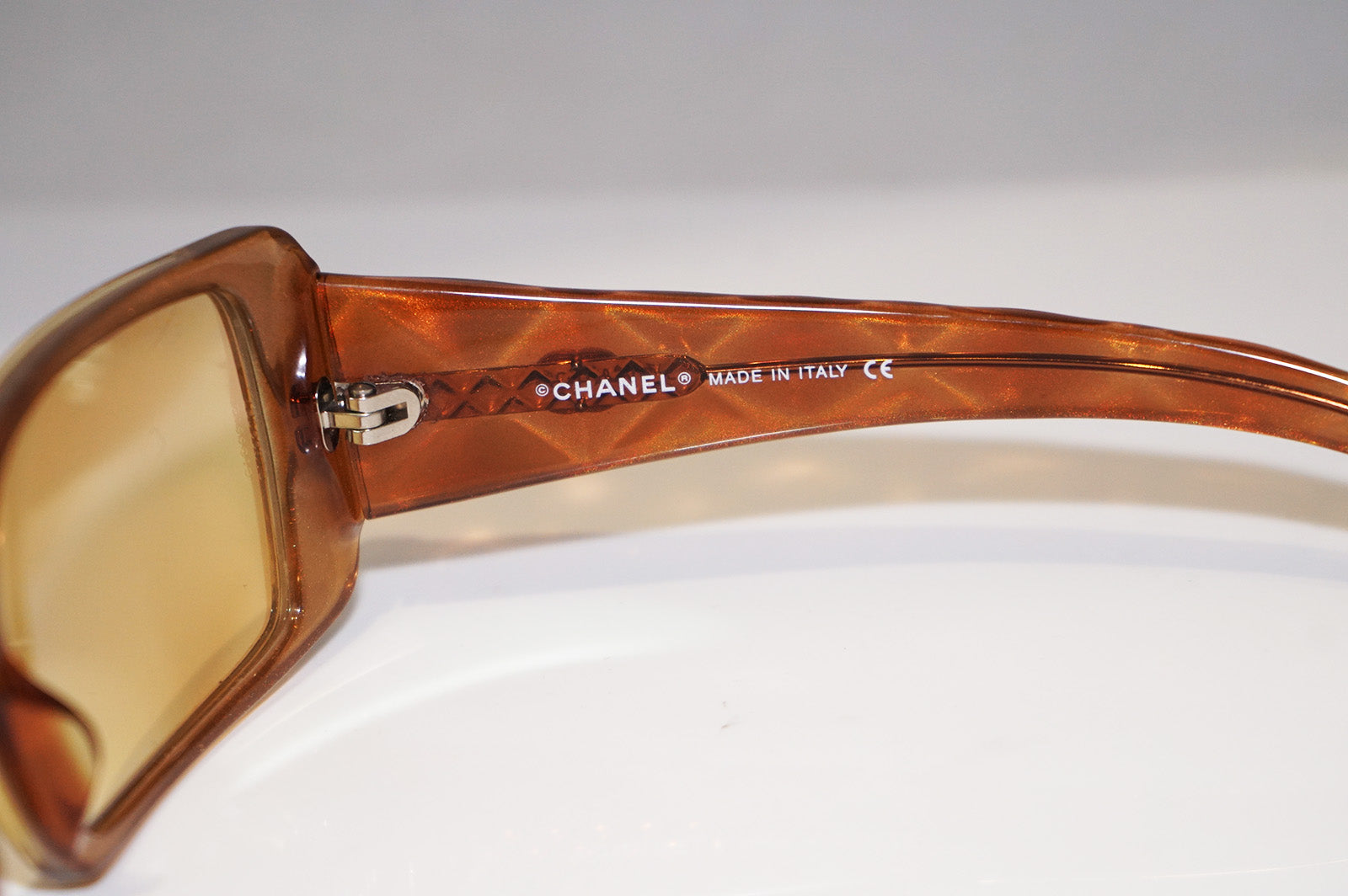 Rare Authentic Chanel 5045 c.675 Brown Beige 55mm Blue Gradient Sunglasses  Italy