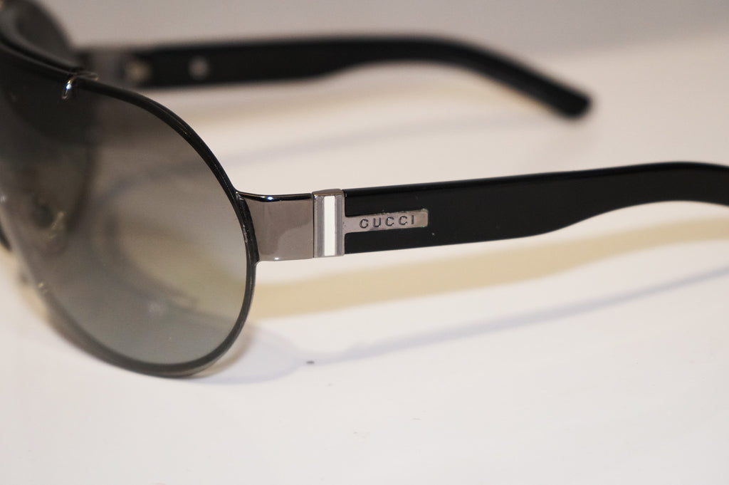 GUCCI Vintage Mens Designer Sunglasses Black Shield GG 1830 BLK 13629