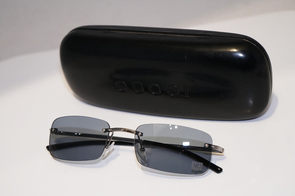 GUCCI 1990 Vintage Mens Designer Sunglasses Silver Rectangle GG 1755 6LB 13852